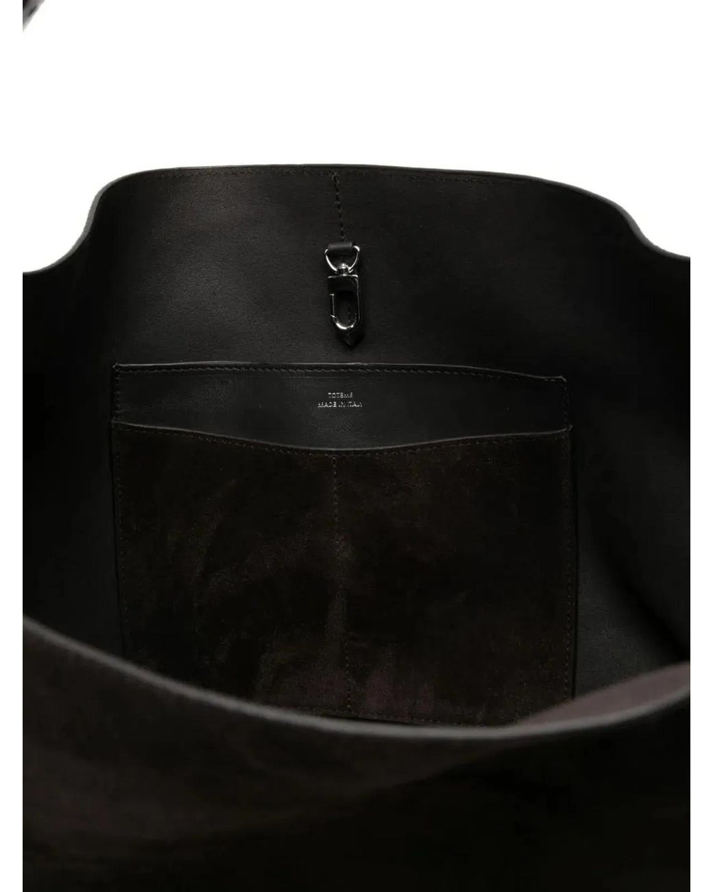 Totême  Black Belted Suede Leather Tote