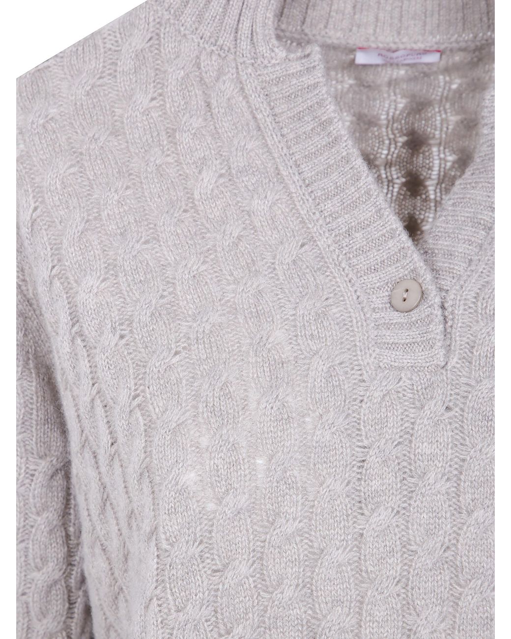 Rossopuro Gray Long Sleeved Polo Neck Sweater