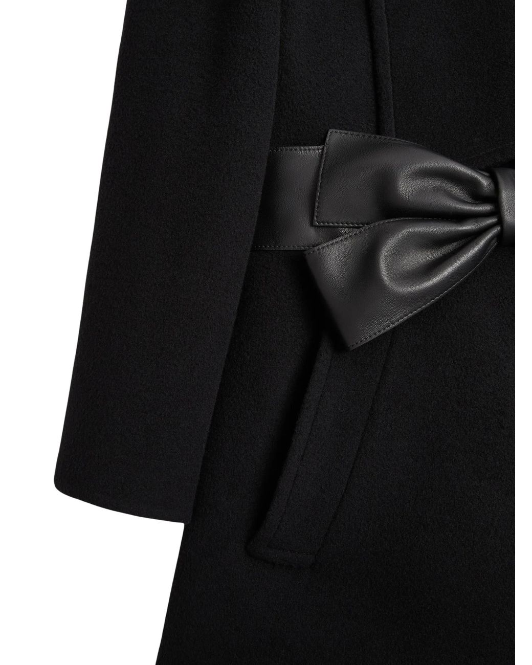 Valentino Black Bow-Belted Coat