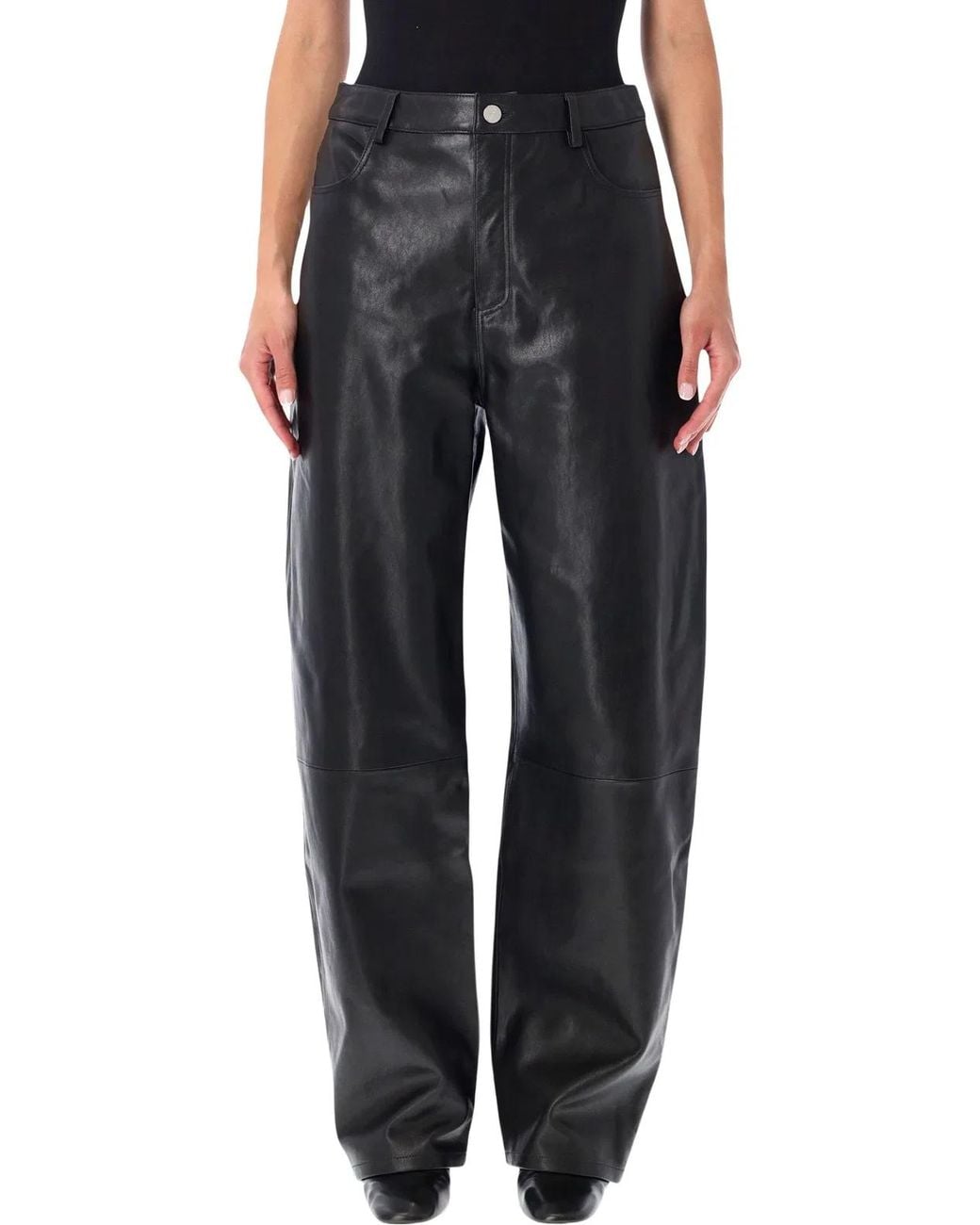 Arma Black Ece Leather Barrel Trousers