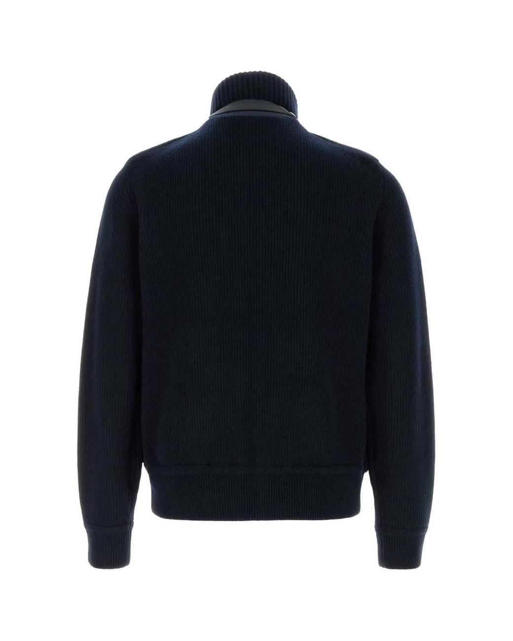 Tom Ford Blue Down Front Lambswool Full Zip for men
