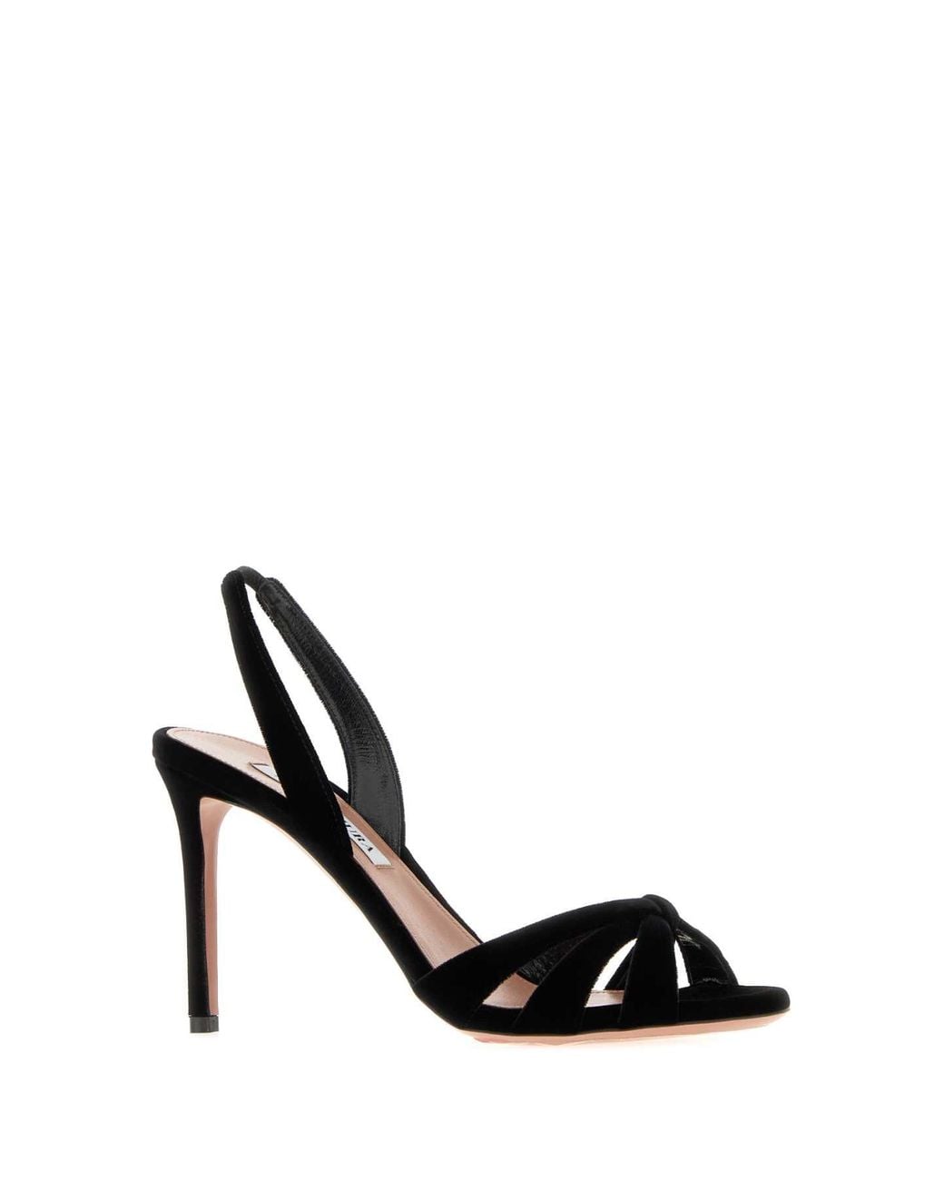 Aquazzura Black Velvet Tati Sandals