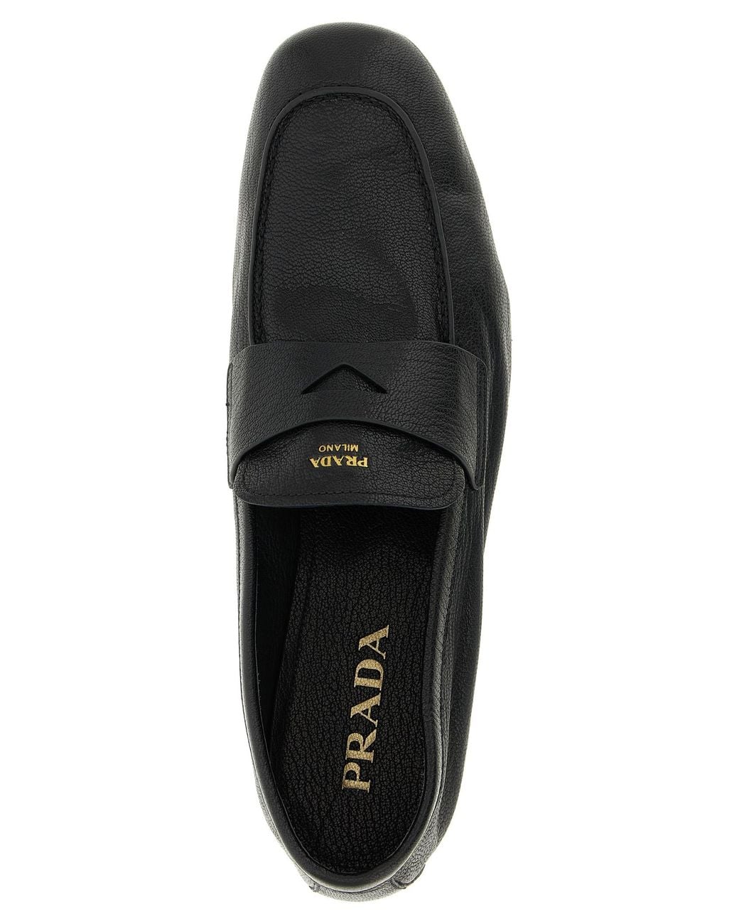 Prada Black Leather Loafers for men
