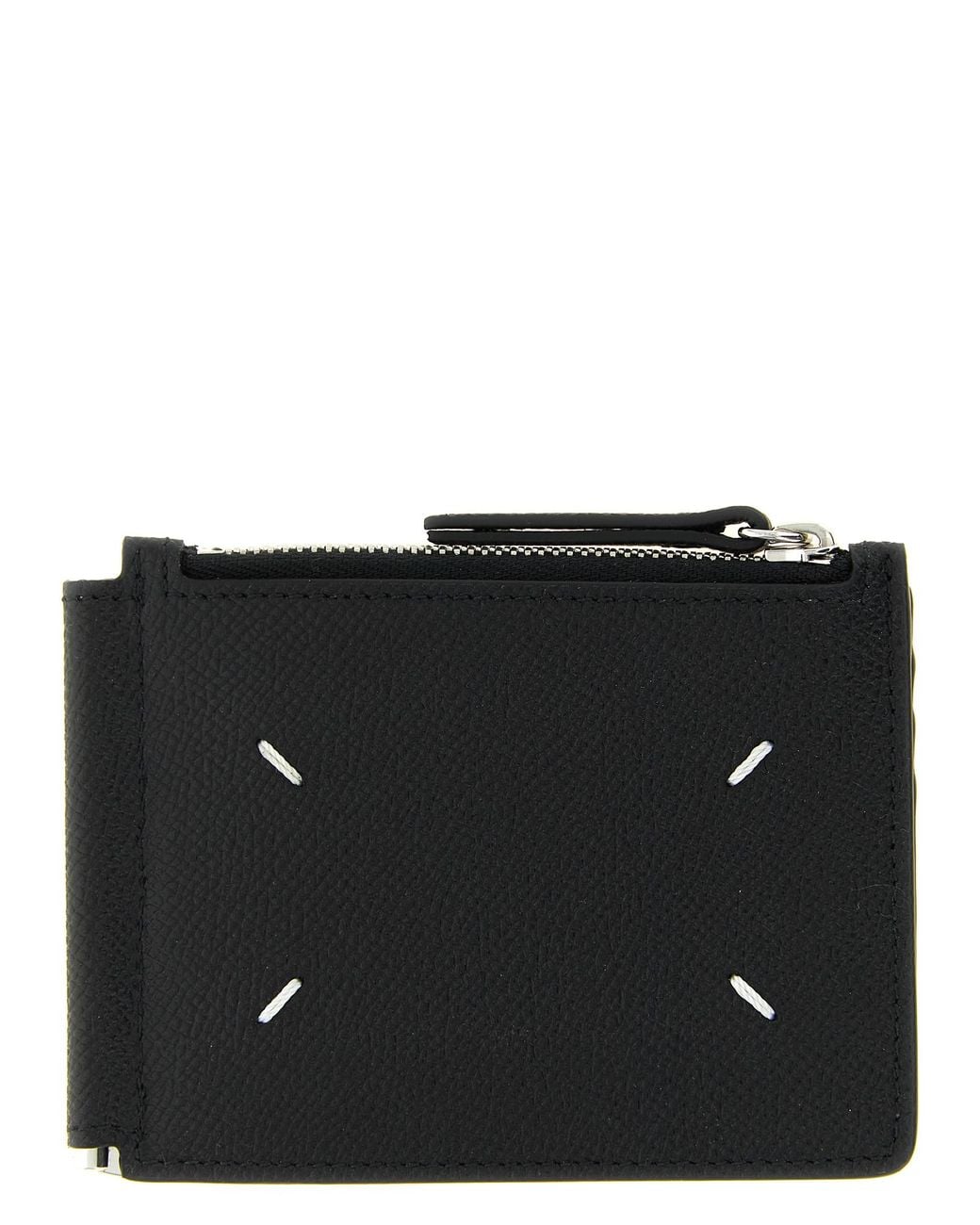 Maison Margiela Black Wallet With 'Four Stitches' Clip