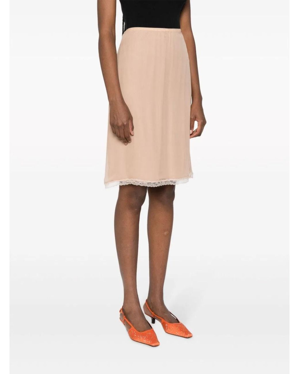 Gucci Natural Silk Chiffon Skirt