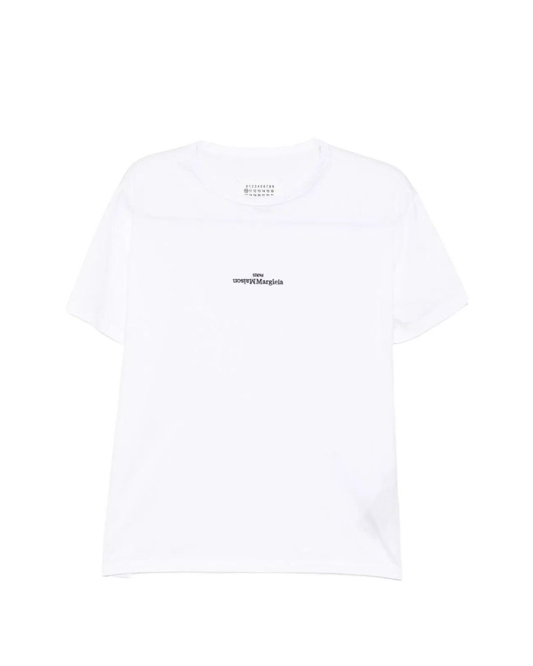 Maison Margiela White Distorted Logo T-Shirt for men
