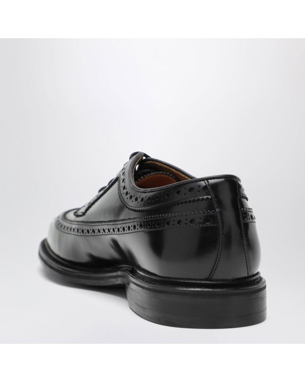 BERWICK 1707 Black Leather Derby Shoes for men