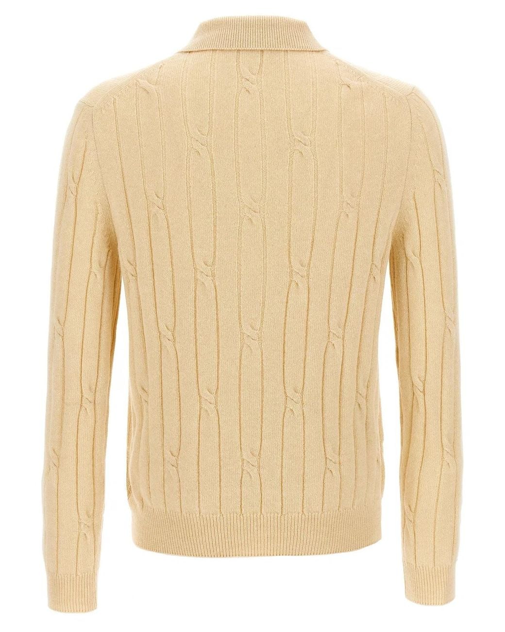 Zanone Natural Braided Wool Polo Shirt for men
