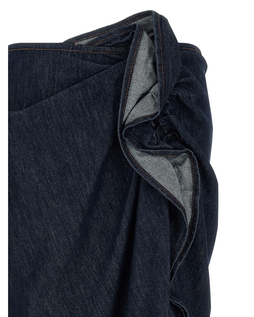 Dries Van Noten Blue Draped Skirt