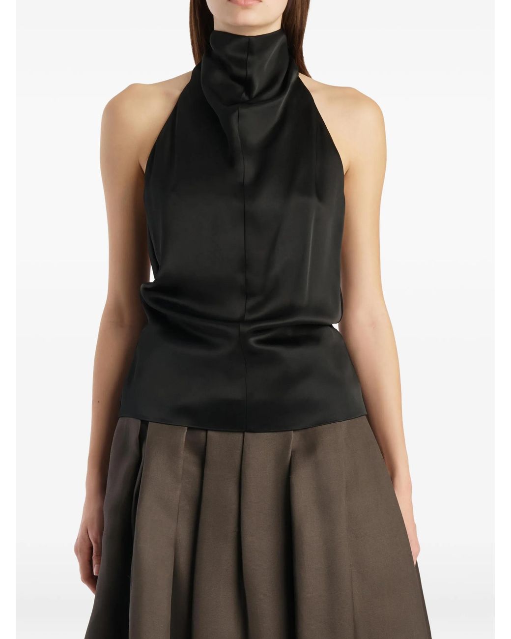 Khaite Black Backless Halterneck Mini Top Size 2