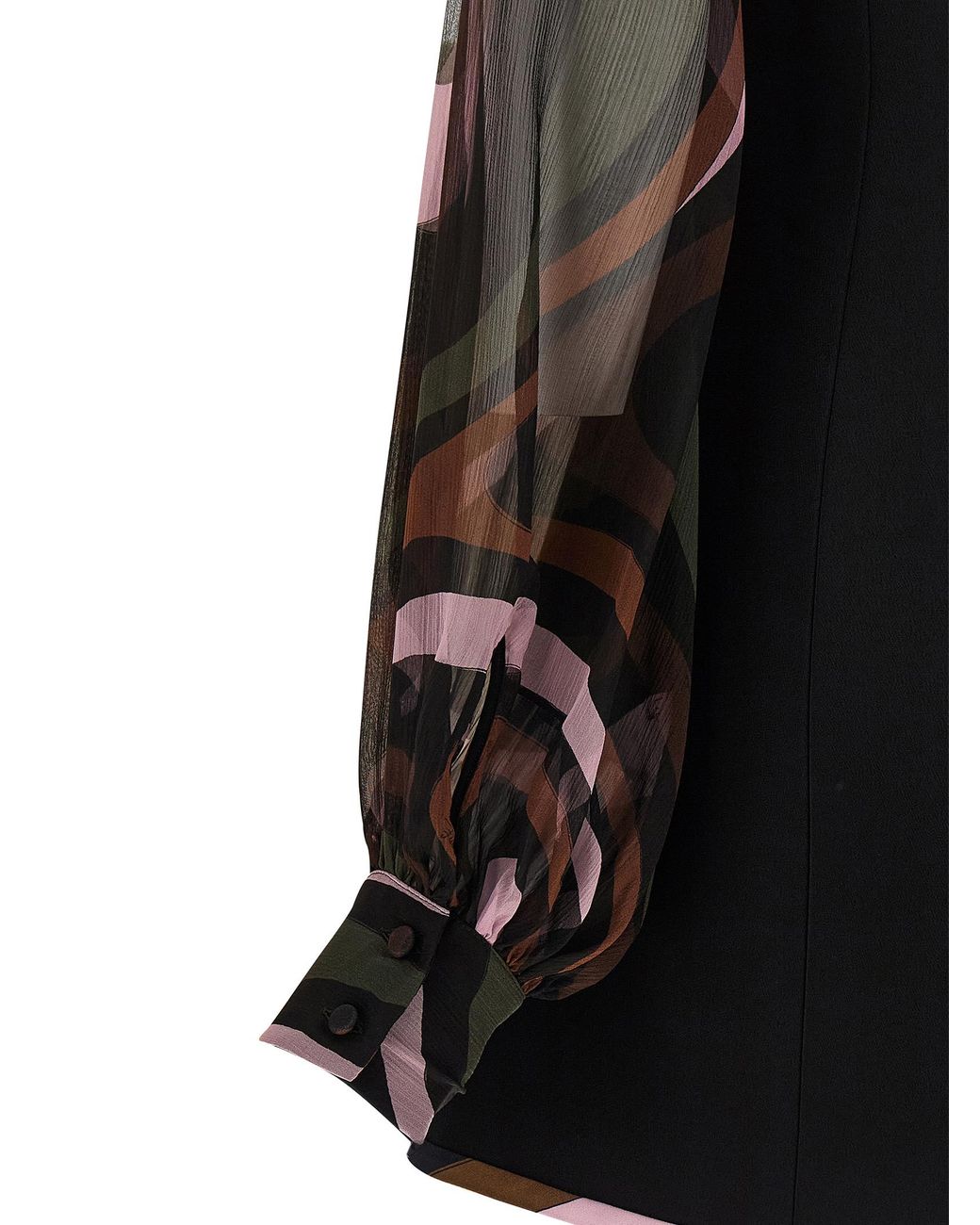 Emilio Pucci Black 'Marmo' Cady Dress