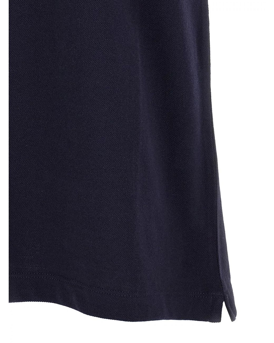 Brunello Cucinelli Blue Logo Piqué Polo Shirt for men