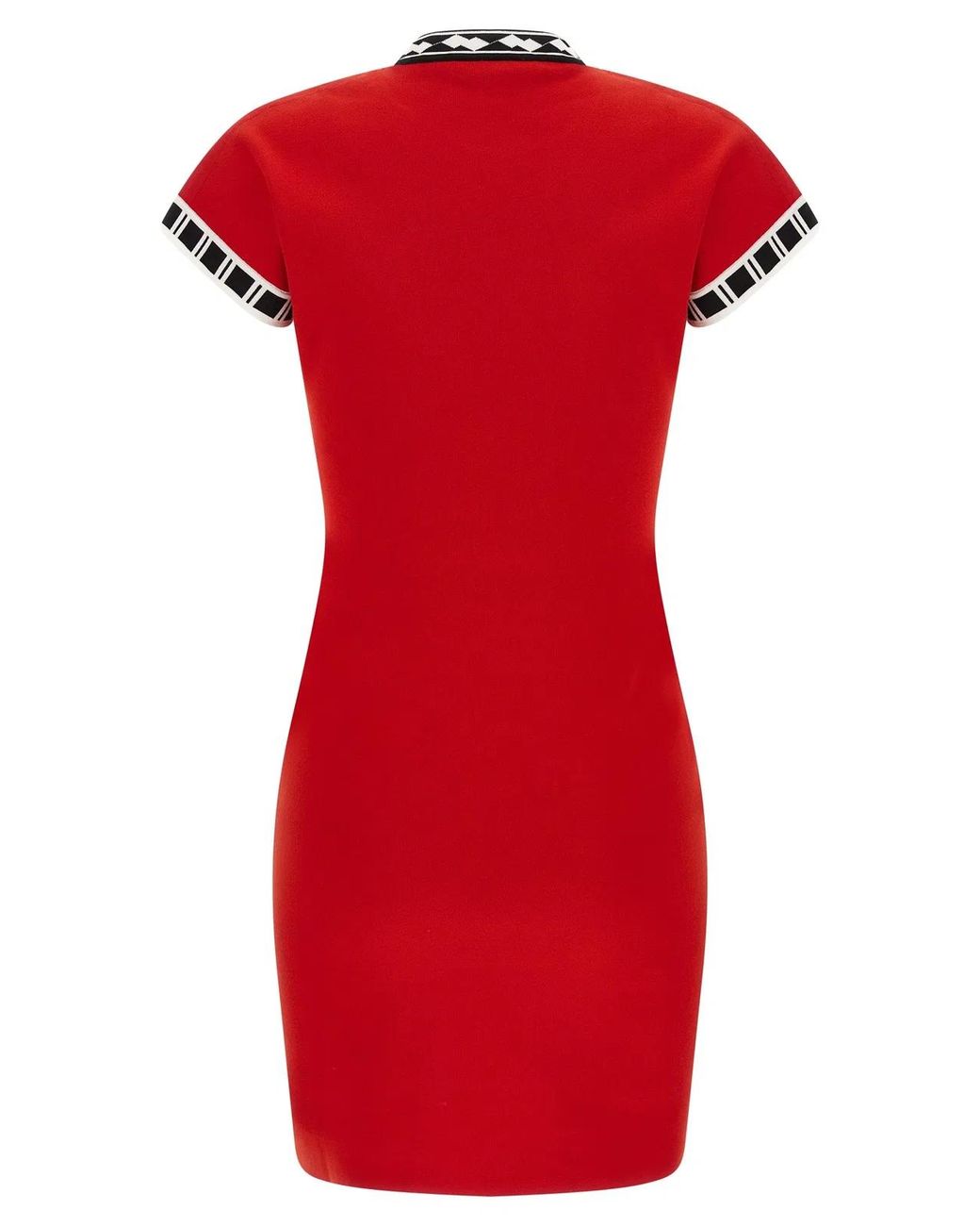 Versace Red Cotton Short Dress