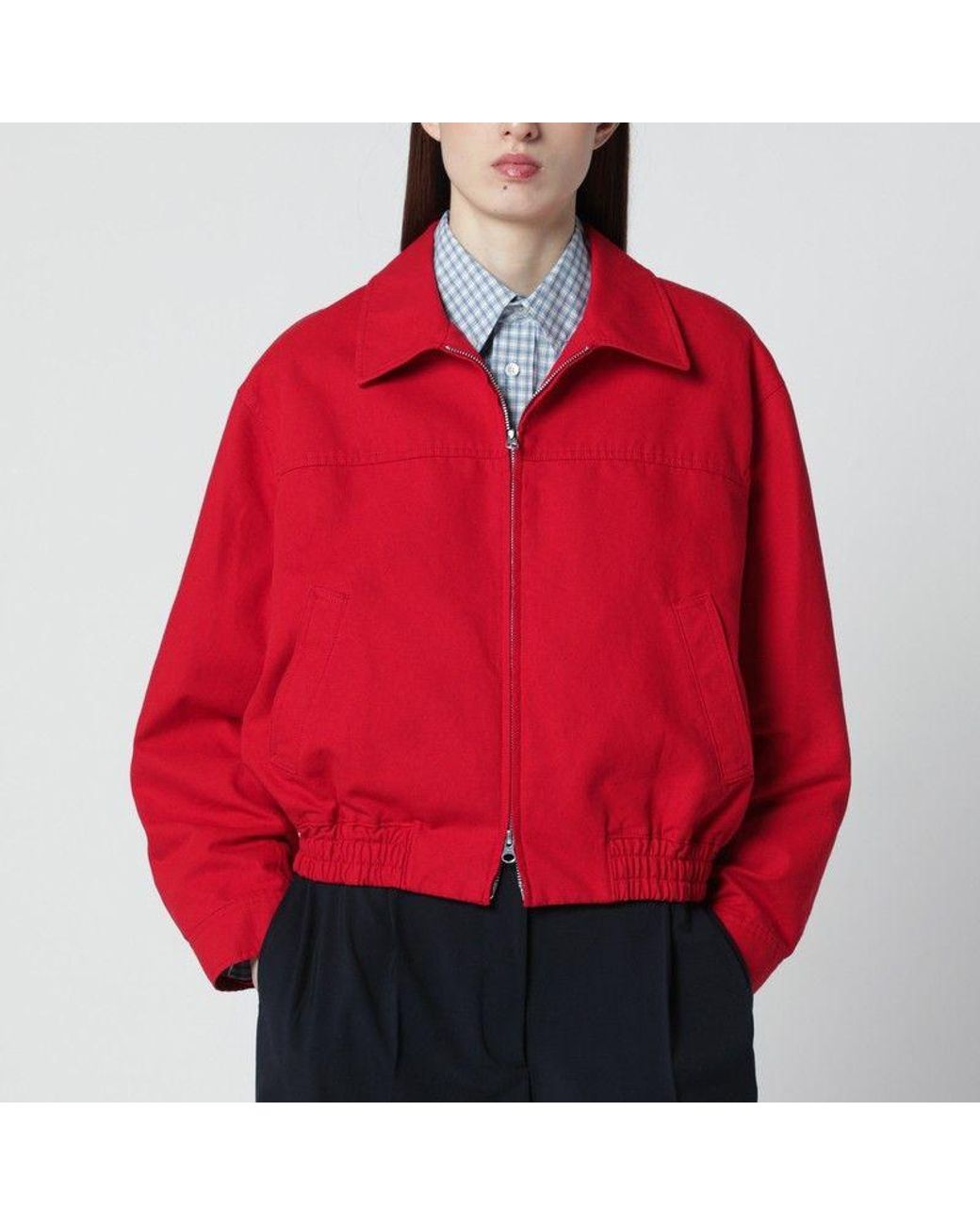 DUNST Red Cotton Zipup Jacket