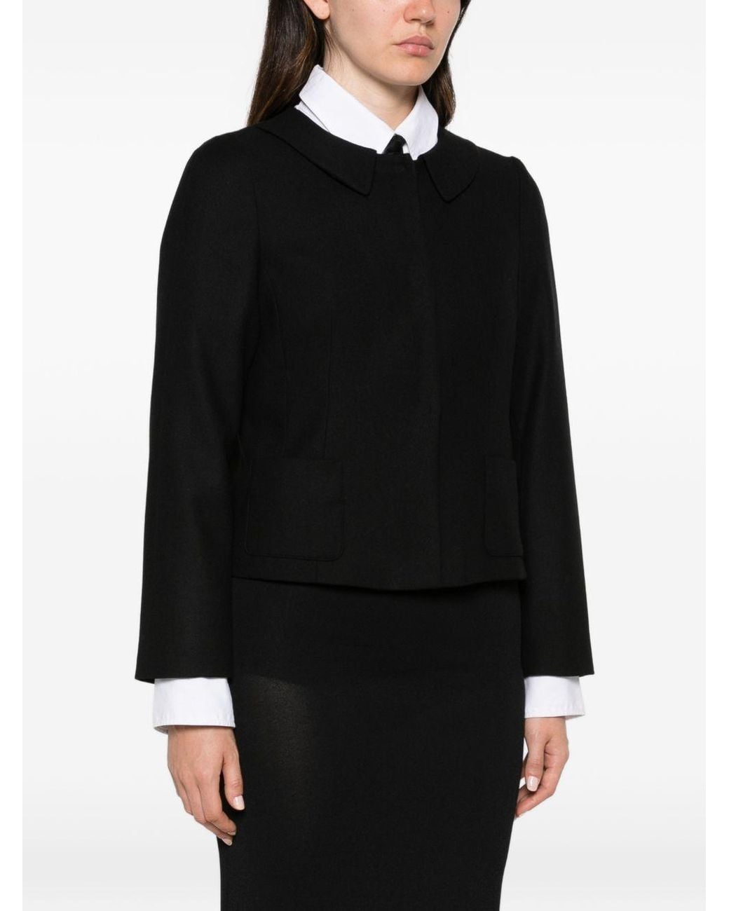 Emporio Armani Black Wool Blend Blazer Jacket