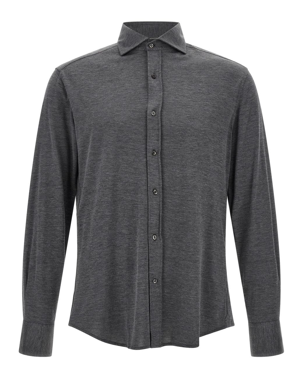 Brunello Cucinelli Gray Cotton And Silk Shirt for men
