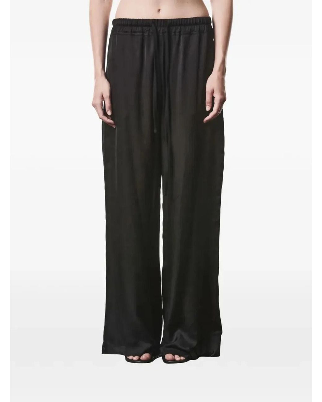 Thom Krom Black Wide Leg Trousers