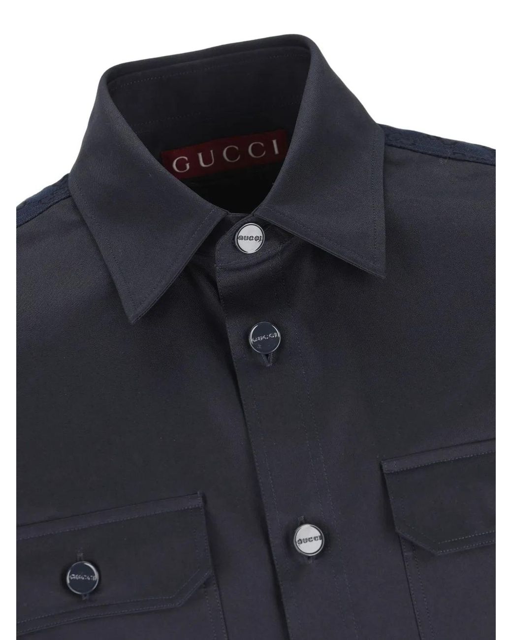 Gucci Blue Classic Button-Up Shirt for men