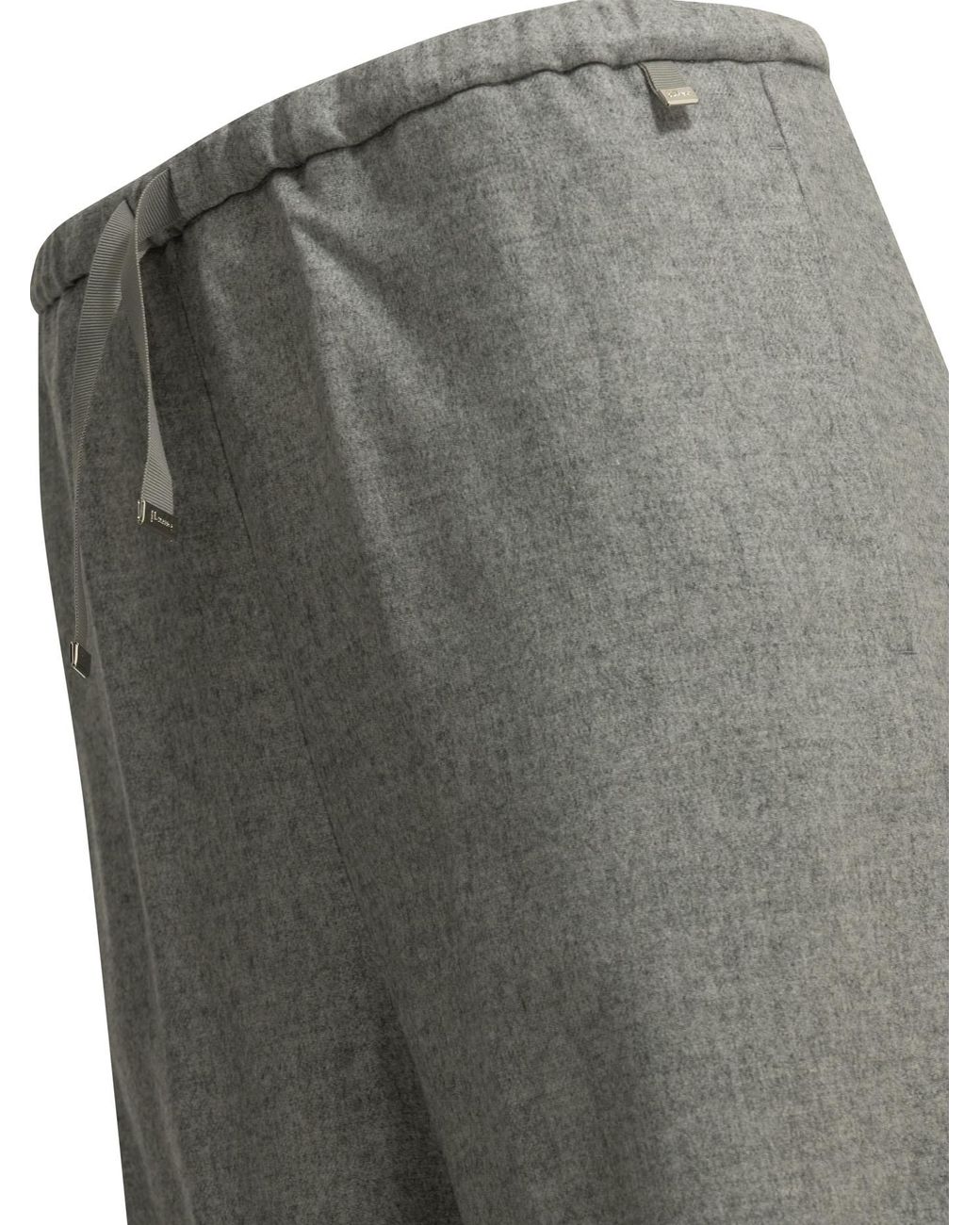 Herno Gray Casual Silk And Cashmere Pants
