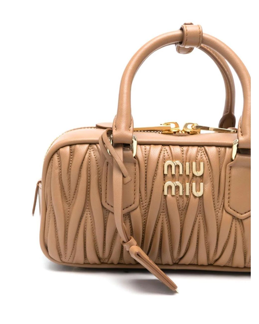 Miu Miu Brown Arcadie Regular Matelassé Nappa Leather Bag
