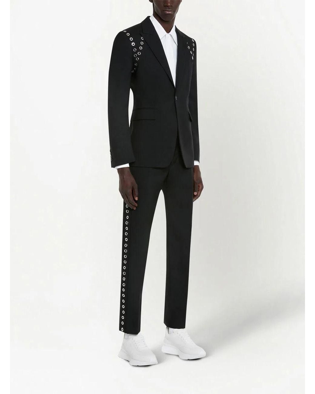 McQueen Black Eyelet Cigarette Trs Sustainab for men
