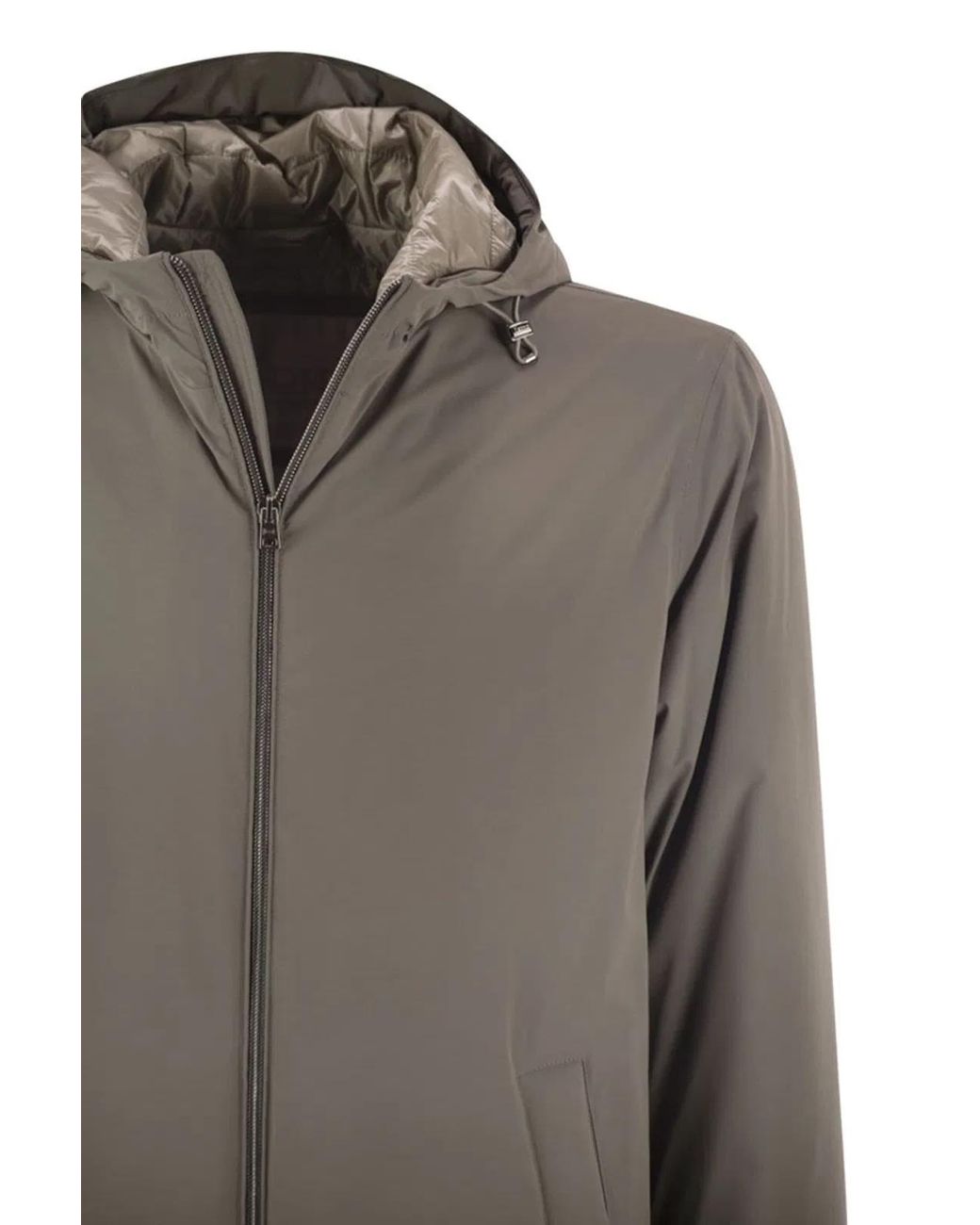 Herno Brown Long Nylon Jacket for men