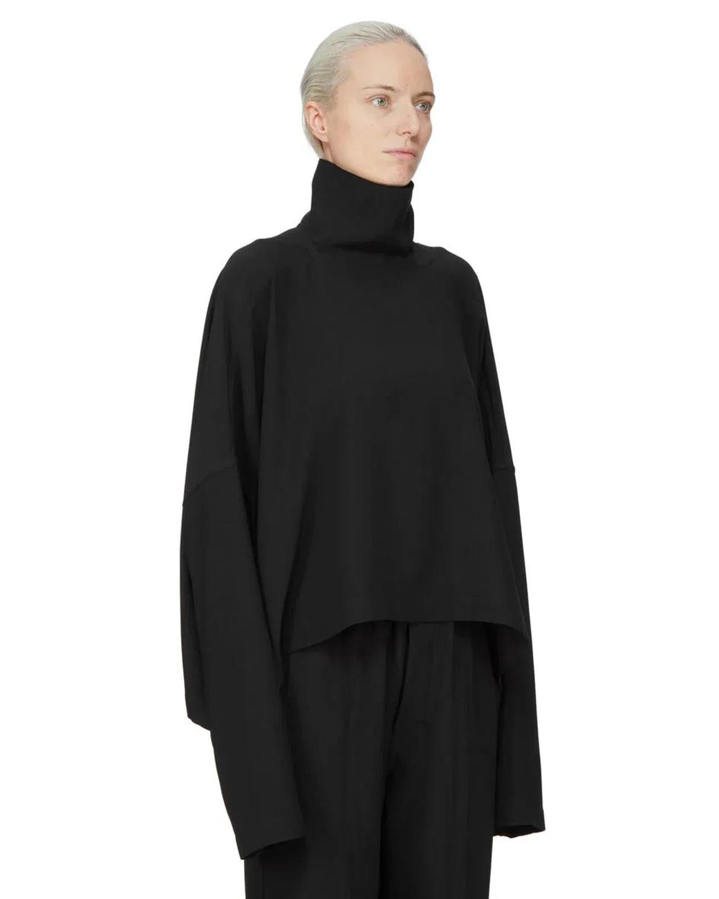 Rick Owens Black Jumbo Crepped Top
