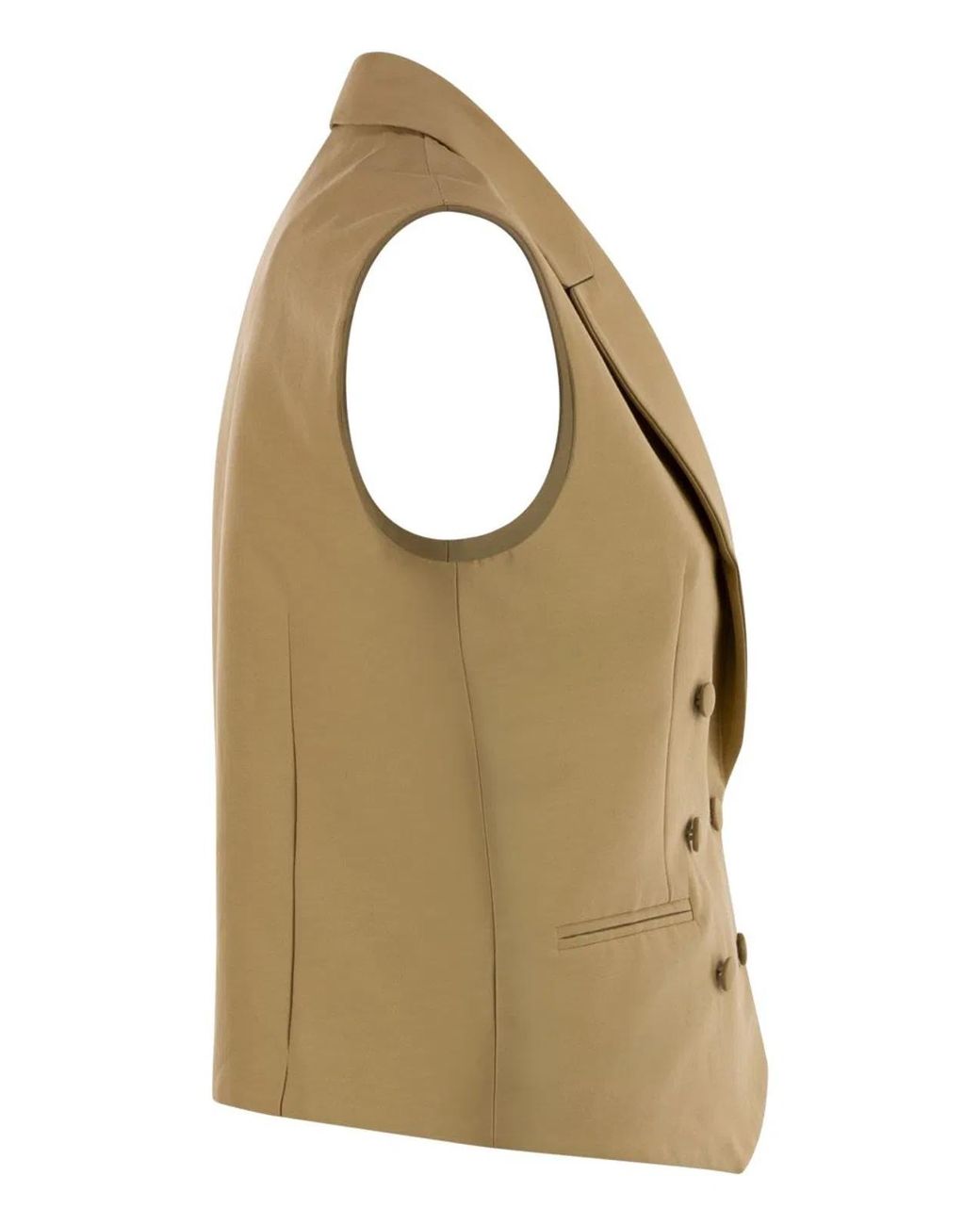 MVP WARDROBE Green Double-Breasted Cotton And Silk Waistcoat