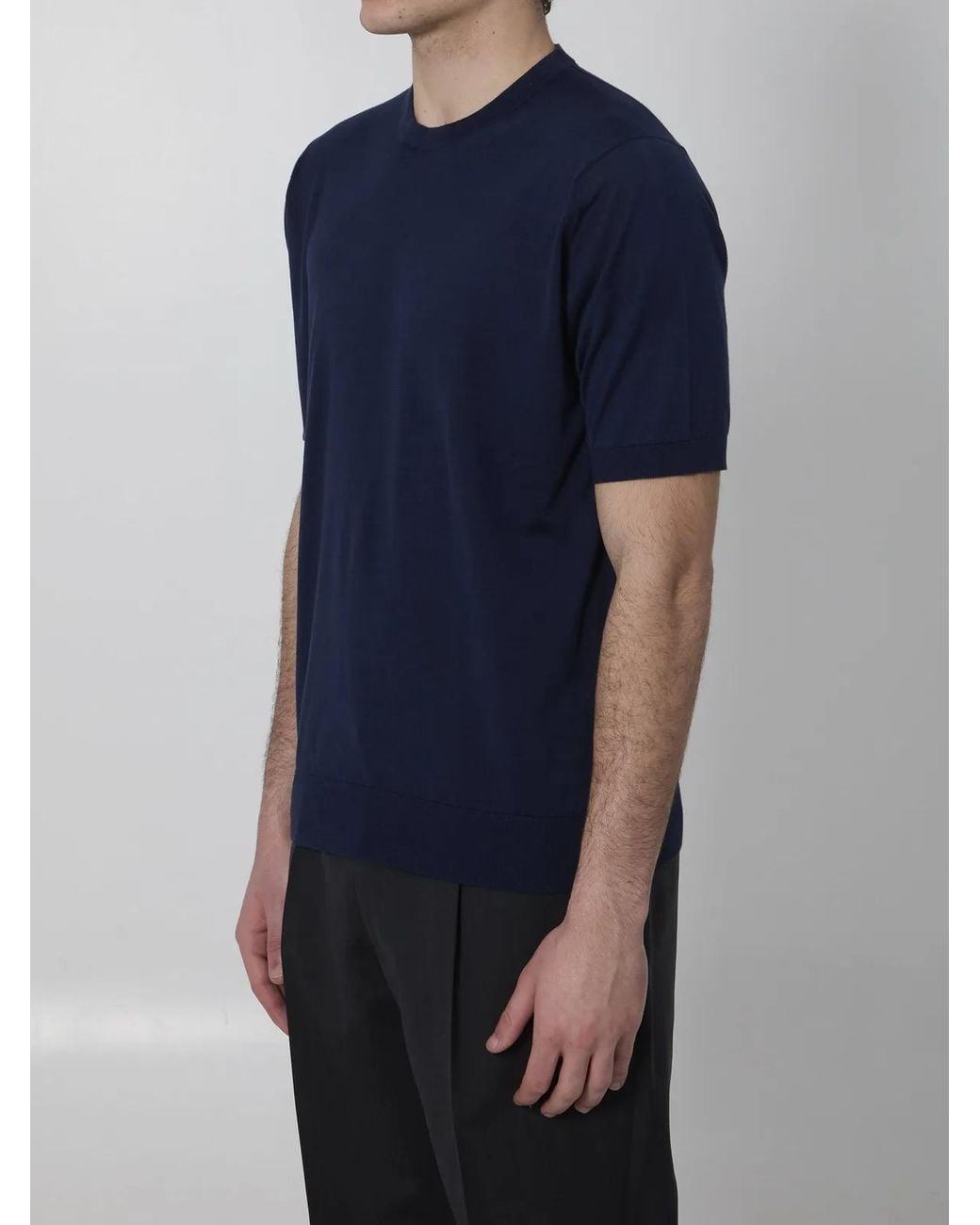 John Smedley Blue Kempton T-Shirt for men