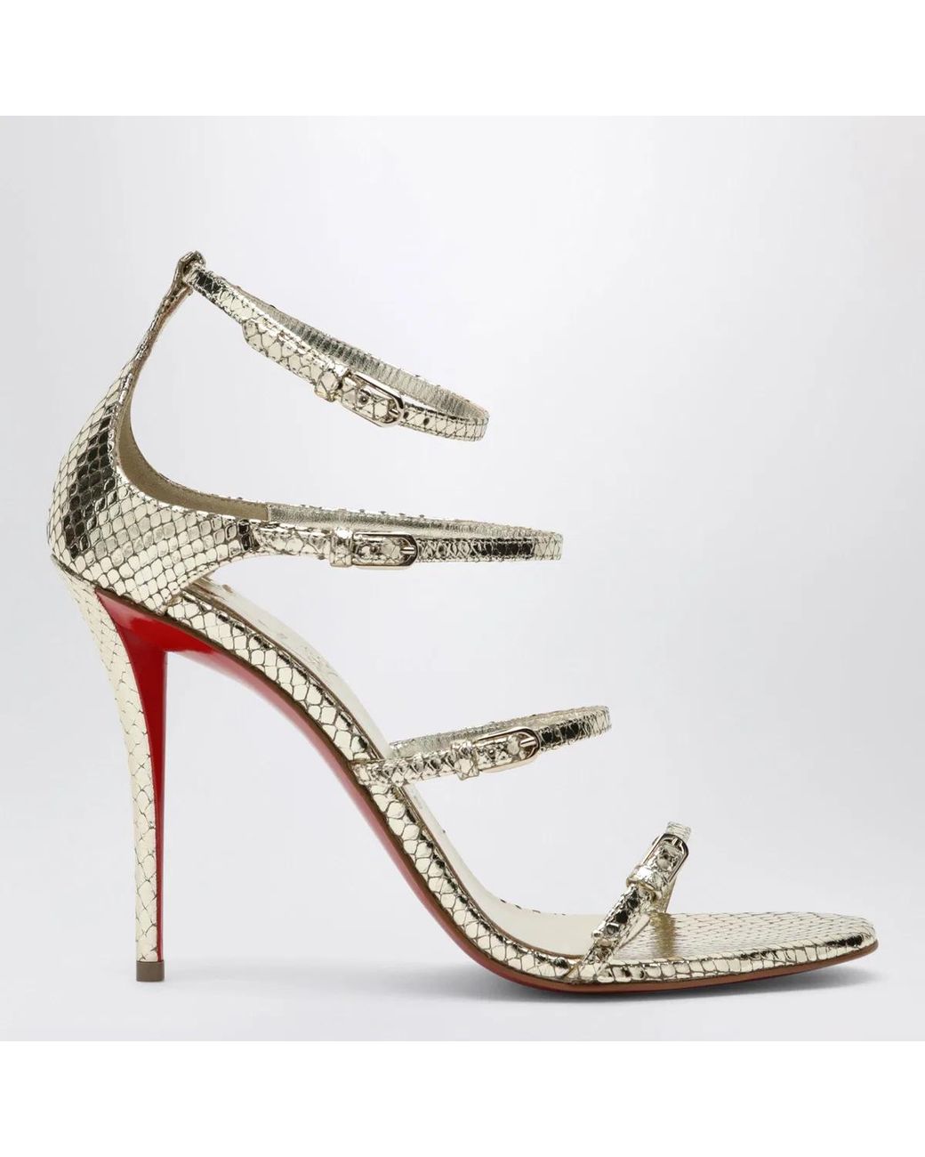 Christian Louboutin White Leather High Sandals