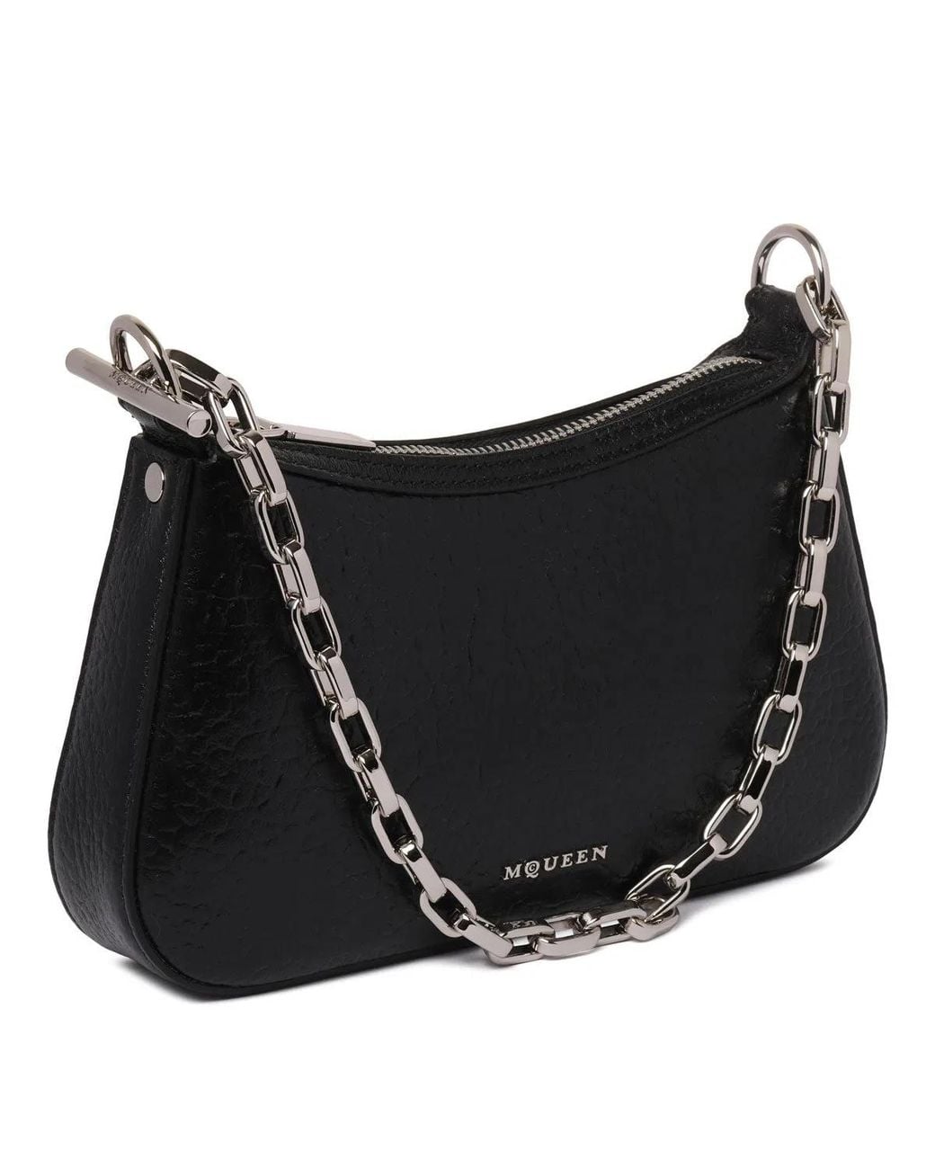 McQueen Black T-Bar Leather Mini Bag
