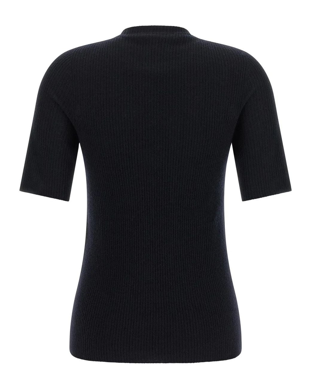 Fabiana Filippi Black Ribbed Knit T-Shirt