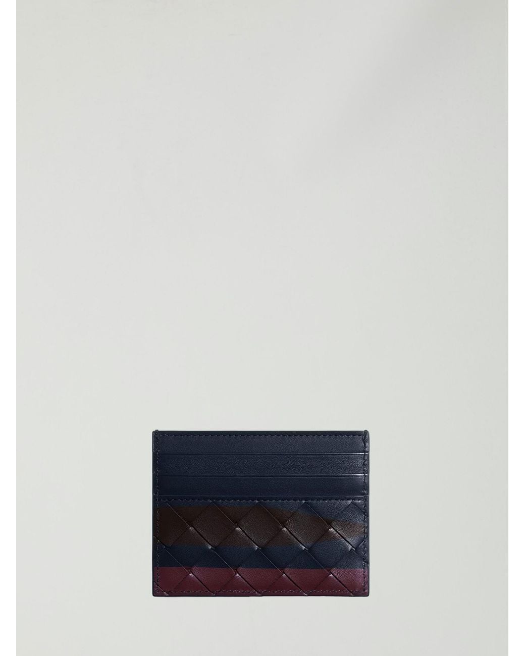 Bottega Veneta Blue Intrecciato Leather Card Holder for men