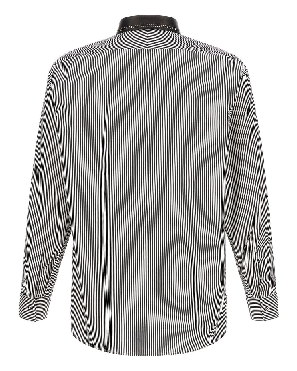 Tom Ford Gray Striped Shirt With Detachable Collar for men