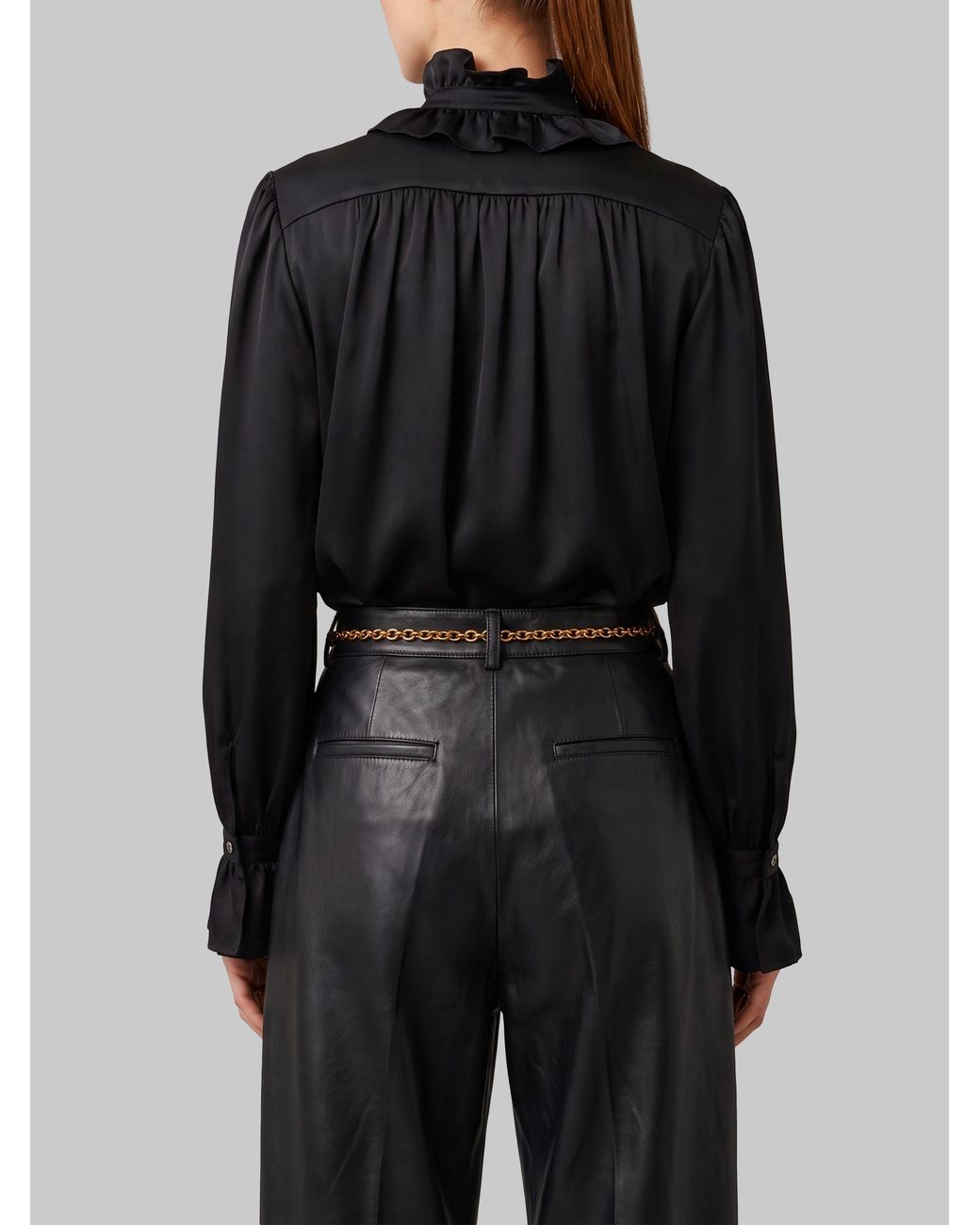 SUTTON NEW YORK Black Ruffled Shirt