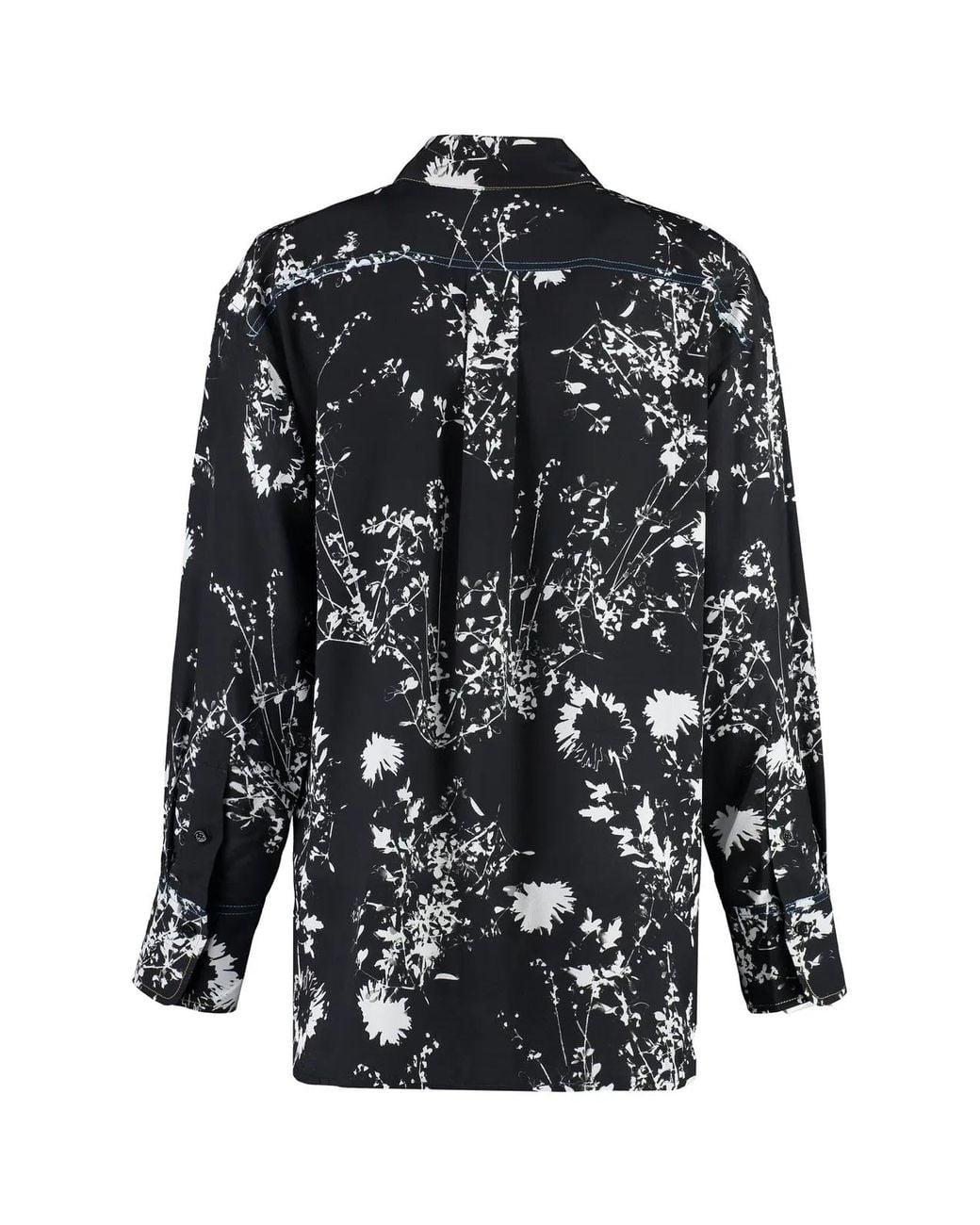 Victoria Beckham Black Printed Silk Shirt