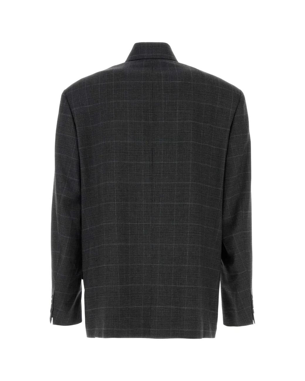Balenciaga Black Check Wool Jacket