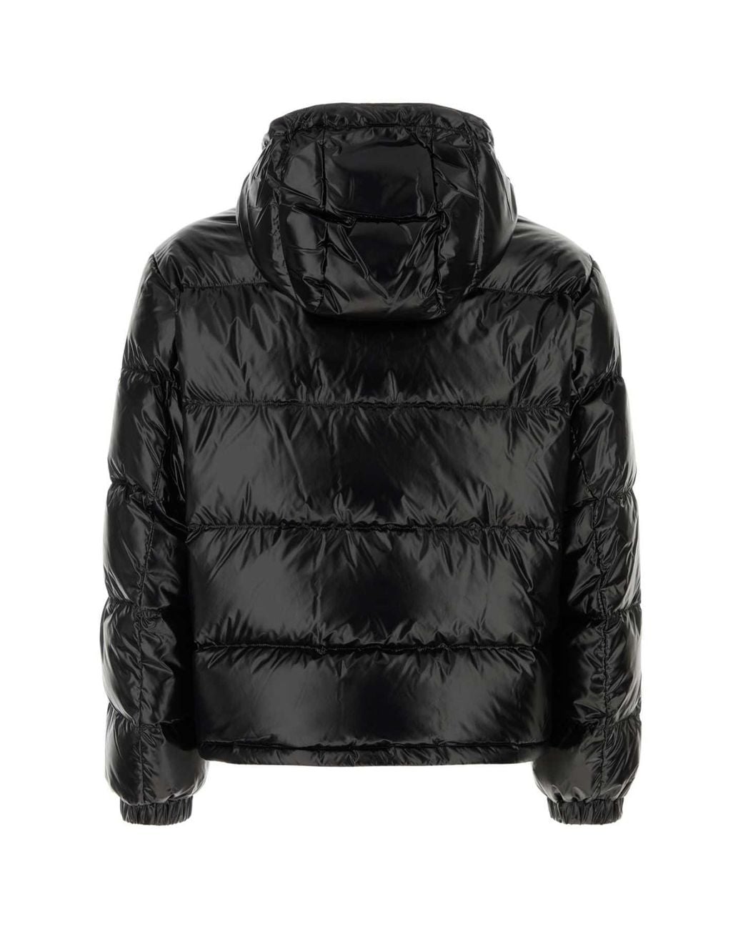 Versace Black Down Jacket/Vest Shiny Technical Fabric + Allover for men