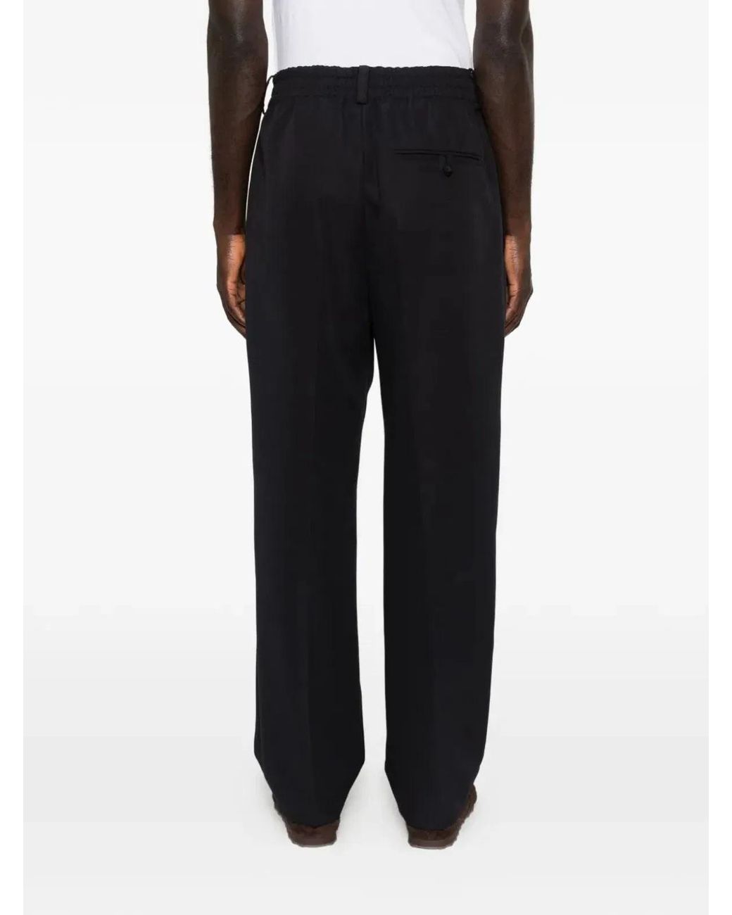 Jacquemus Blue Wool Pleated Trousers for men