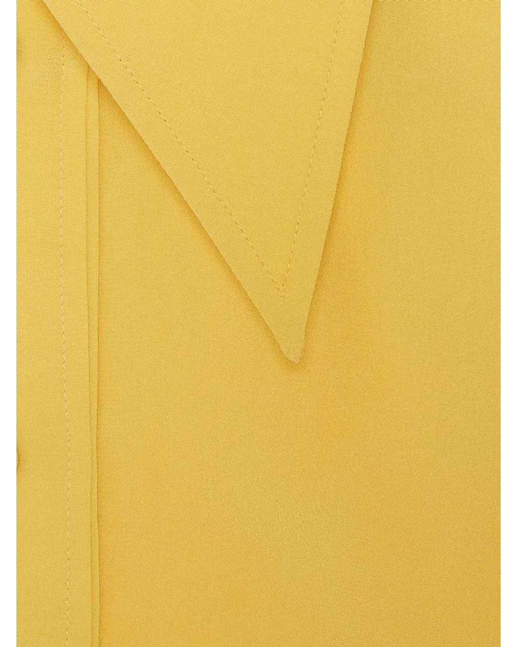 Gucci Yellow Crepe De Chine And Silk Shirt