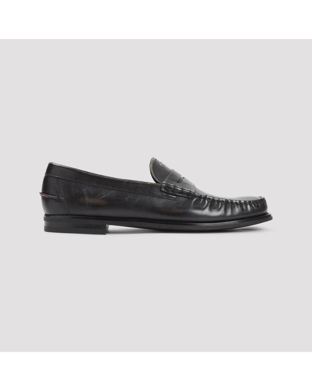 Prada Black Nero Cuoio Calf Leather Loafer for men