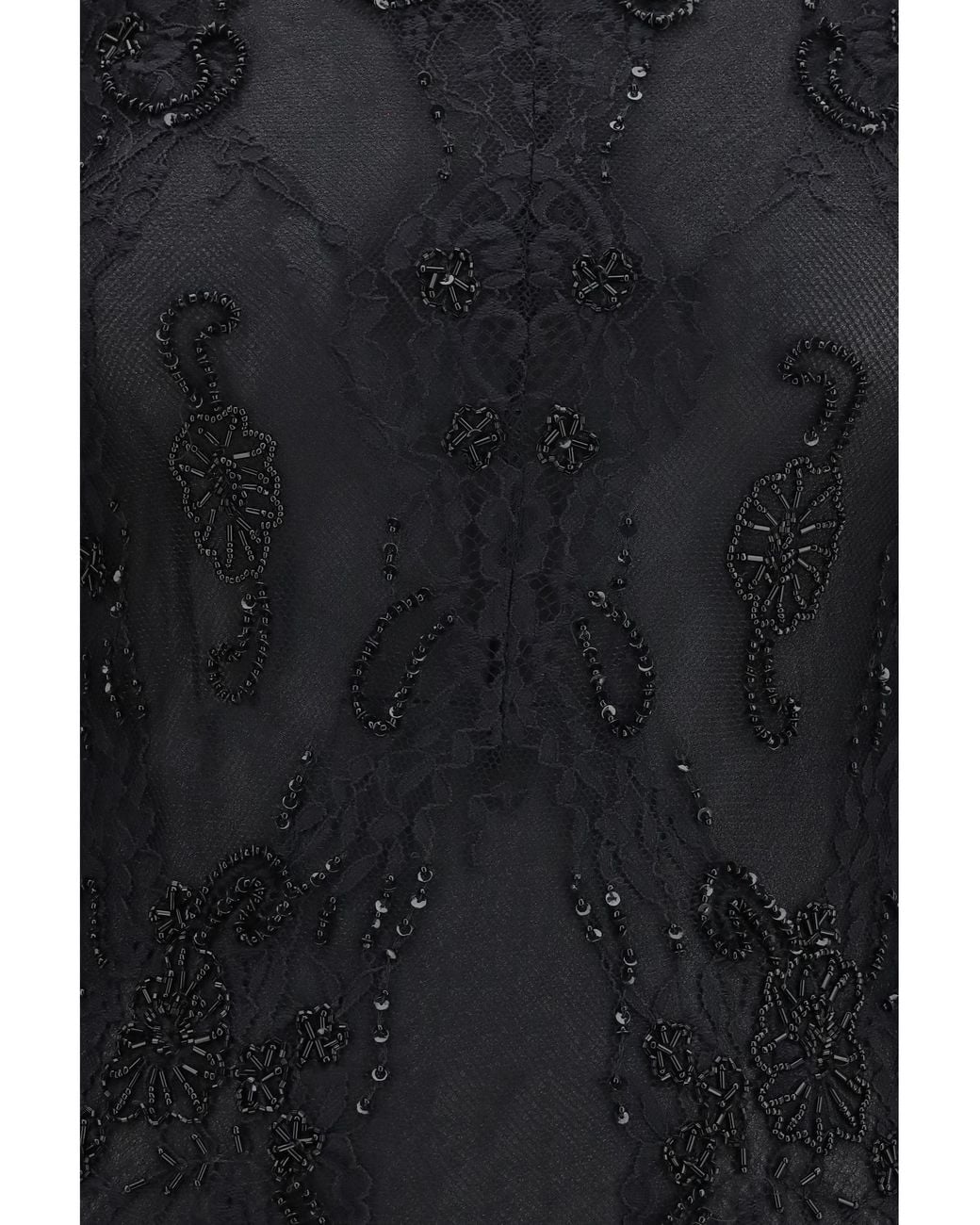 Blumarine Black Embroidered Lace Mini Dress