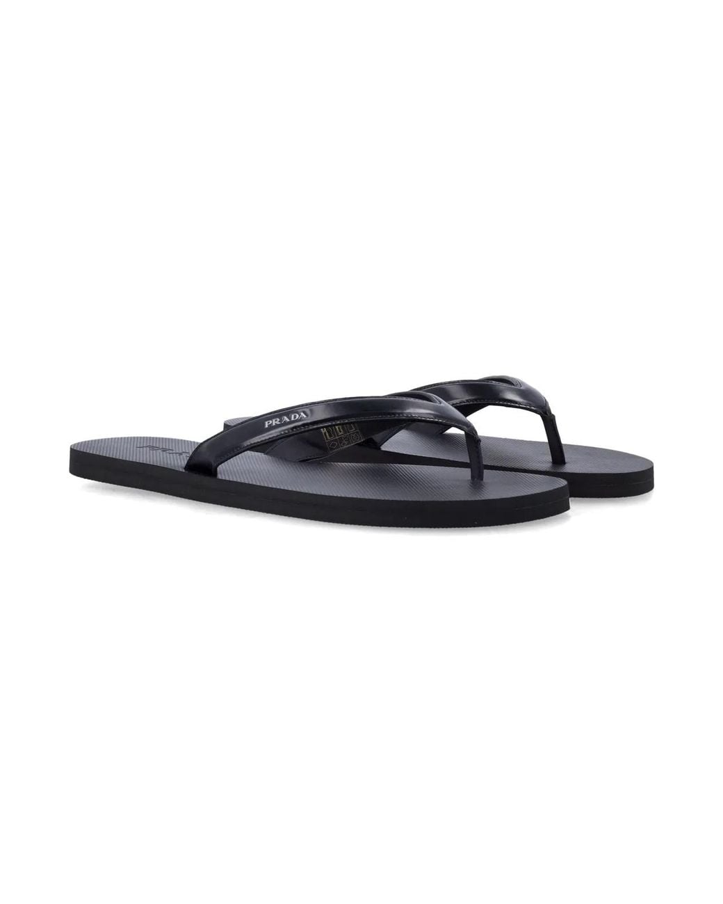 Prada Blue Brushed Leather Flip-Flops for men
