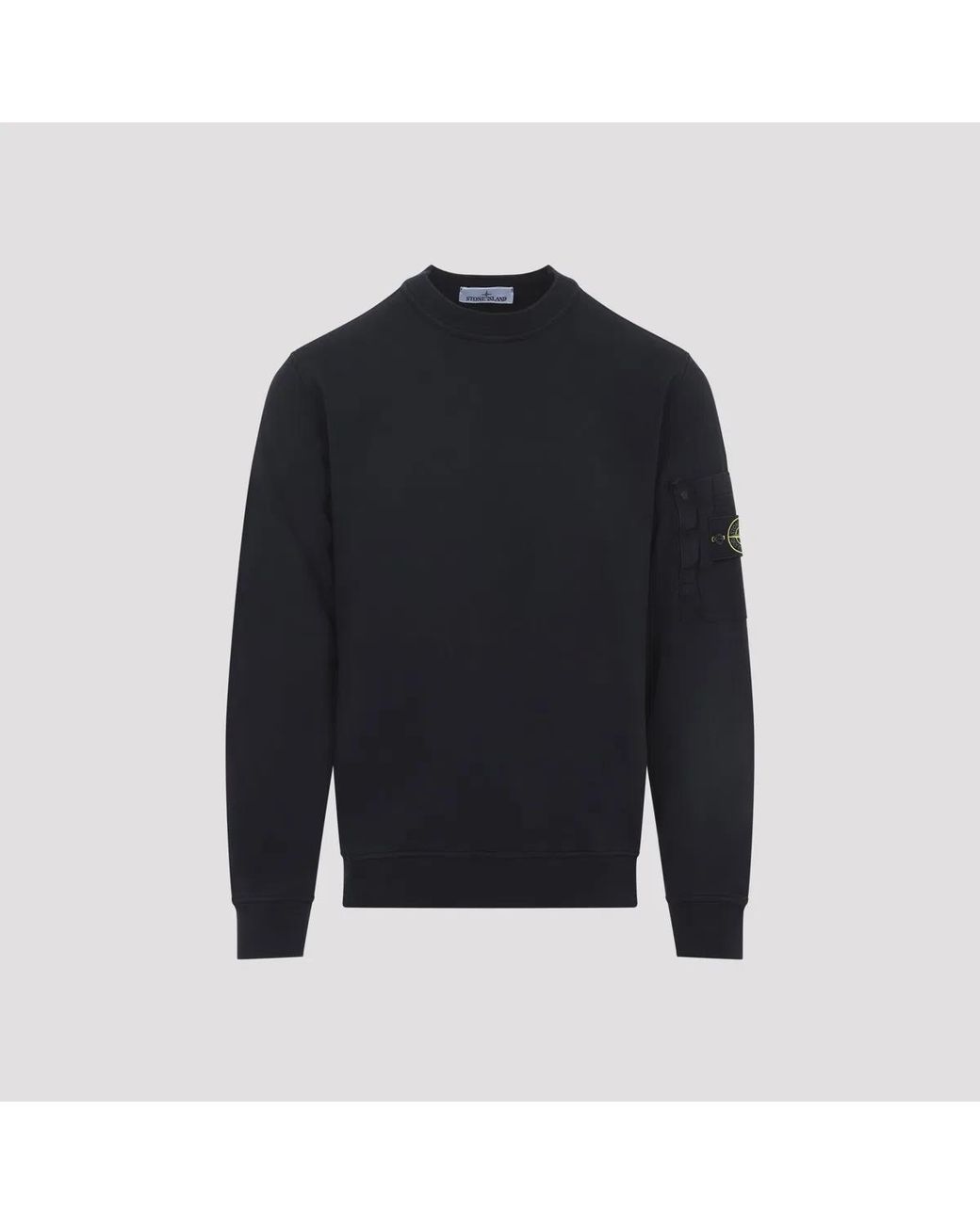 Stone Island Blue Regular Fit Crew Neck Sweatshirt With Seasonal Pocket for men