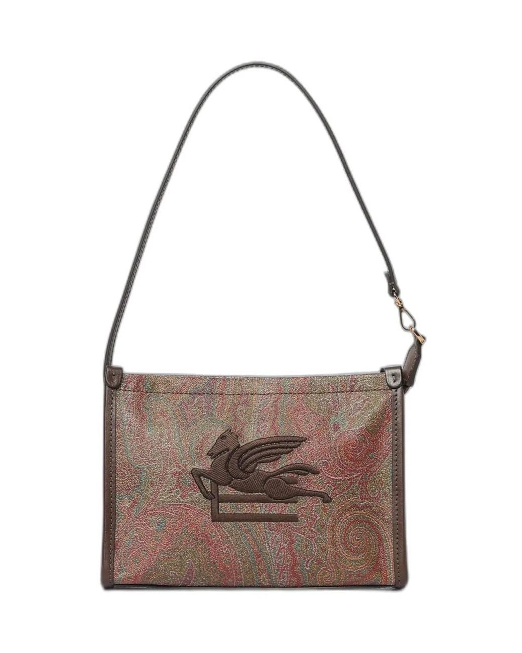 Etro Brown Arnica Cotton Shoulder Bag