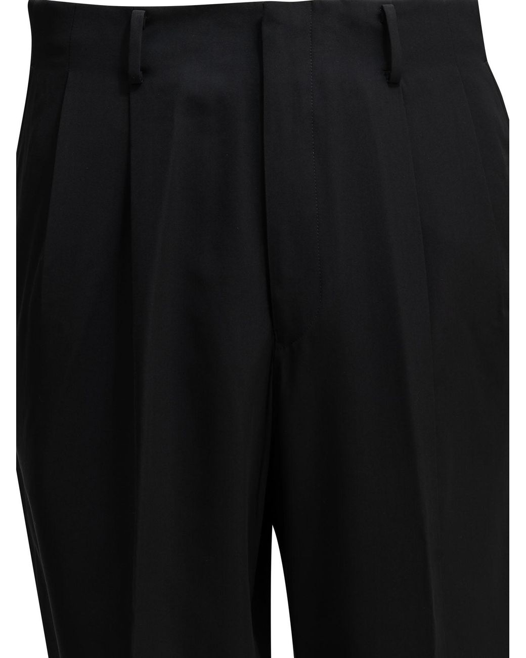 A.PRESSE Black Wool Rayon Tailored Pants for men