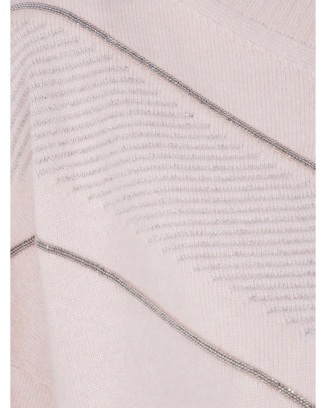 D.exterior Pink V Neck Intarsio Lux Sweater
