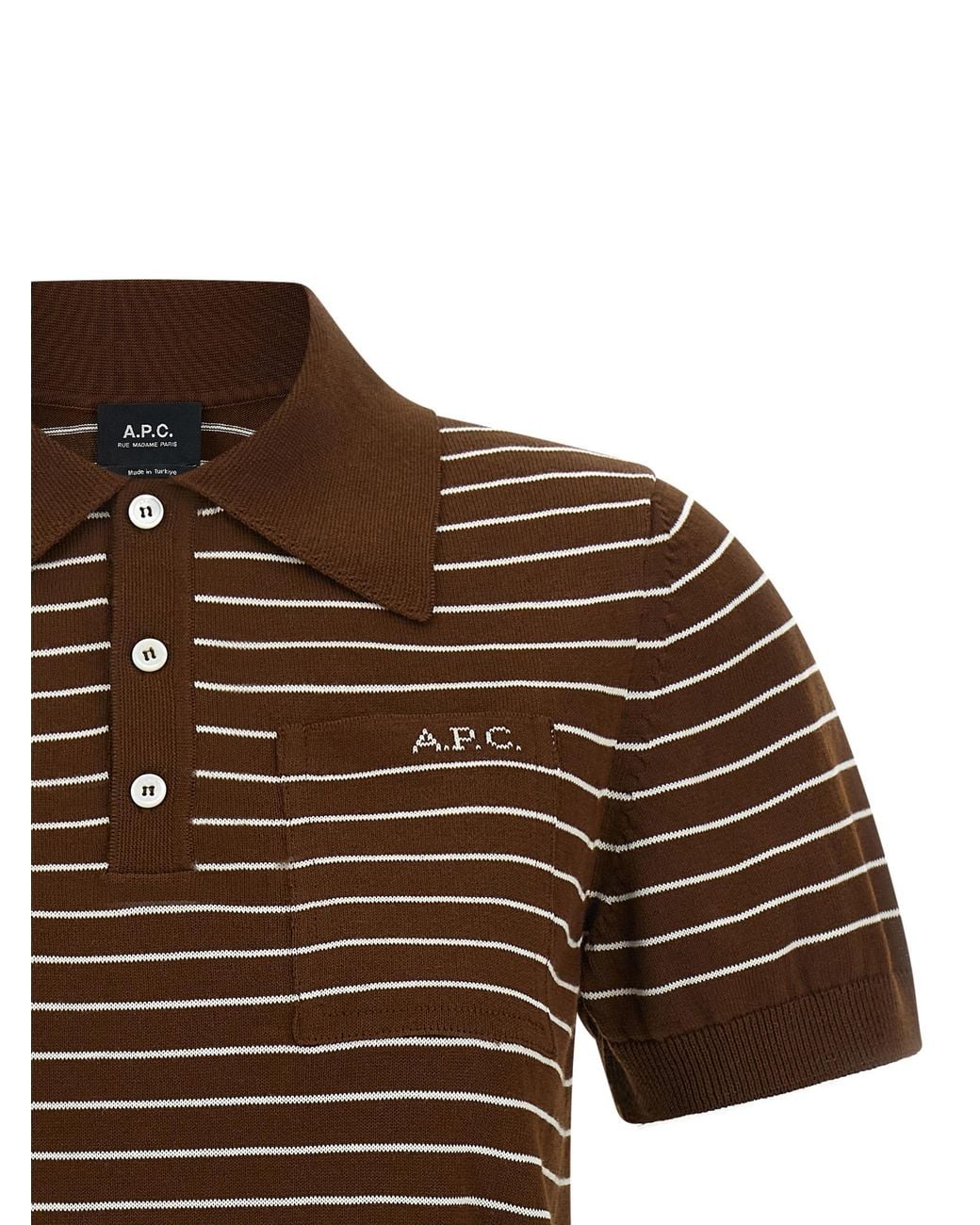 A.P.C. Brown 'Aline' Polo Shirt