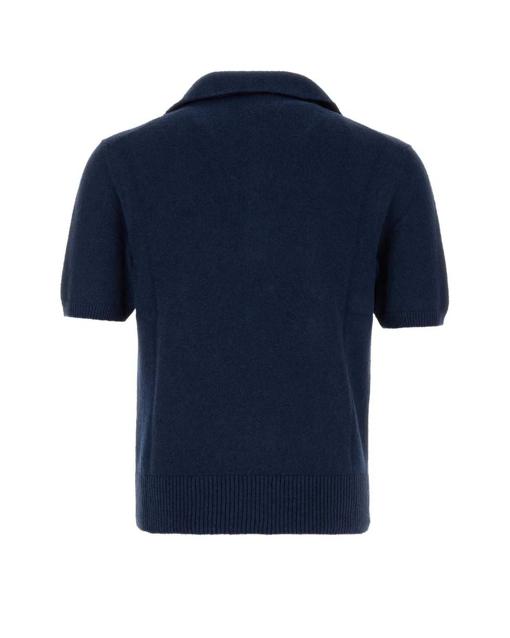 Dolce & Gabbana Blue Solid Shirt Collar Polo for men