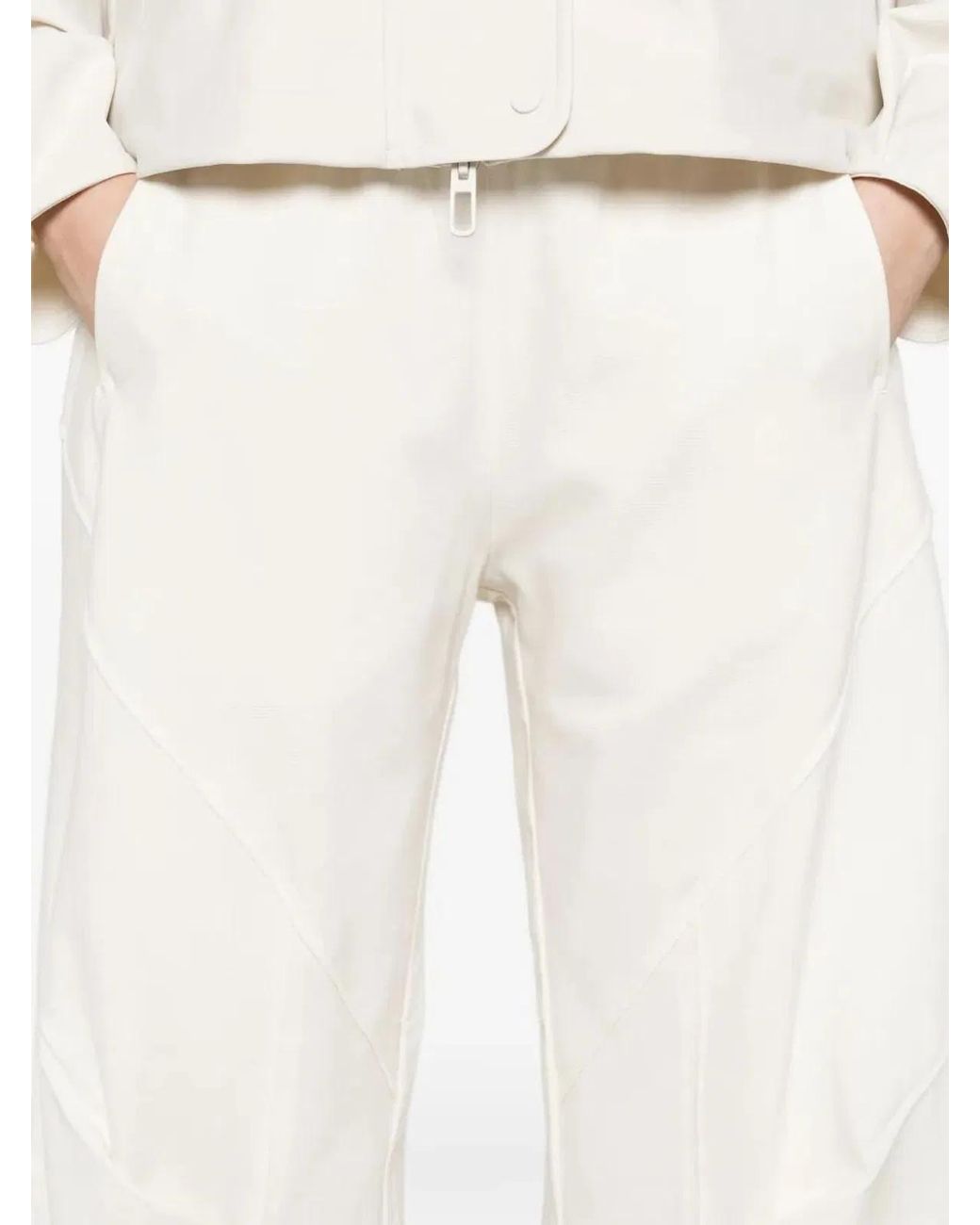 High White Skittle Drawstring Trousers